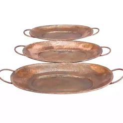 Decorative Trays>Kirklands Home Hammered Copper 3-pc. Iridescent Tray Set Brown