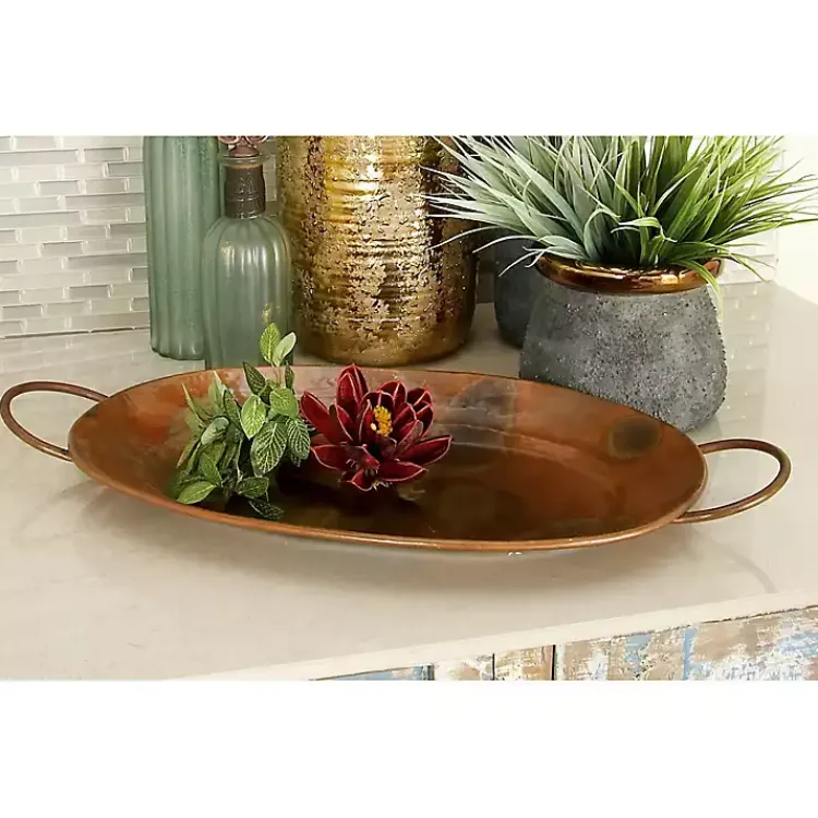 Decorative Trays>Kirklands Home Hammered Copper 3-pc. Iridescent Tray Set Brown