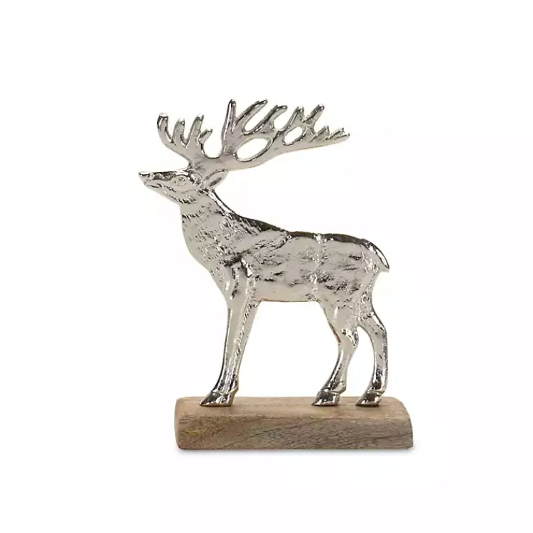 Christmas Decorations>Kirklands Home Hammered Metal Deer Silhouette Figurines, Set of 2 Silver