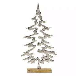 Christmas Decorations>Kirklands Home Hammered Metal Pine Tree Figurines, Set of 2 Silver