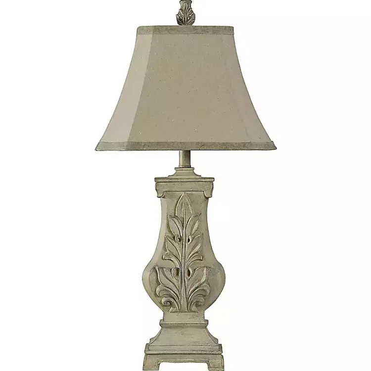 Kirklands Home Hand Carved Bokava Table Lamp Gray Hot