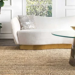 Kirklands Home Hand Woven Chunky Loop Jute Caspar Area Rug, 4x6 Tan Sale