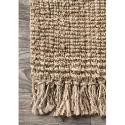 Kirklands Home Hand Woven Chunky Loop Jute Caspar Area Rug, 4x6 Tan Sale