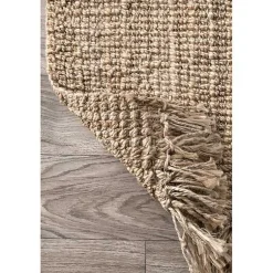 Kirklands Home Hand Woven Chunky Loop Natural Jute Area Rug, 7x9 Tan Discount
