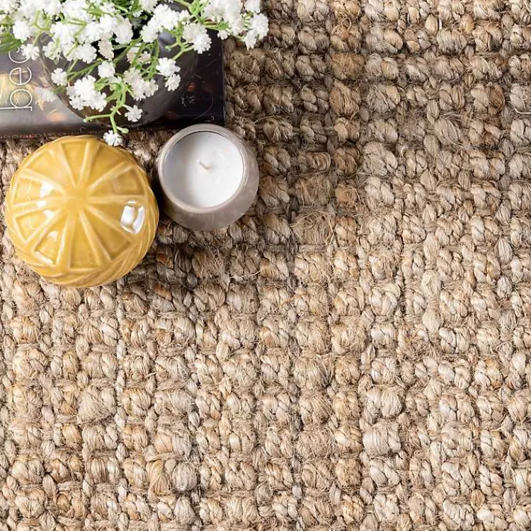 Kirklands Home Hand Woven Looped Natural Jute Area Rug, 9x12 Tan Discount