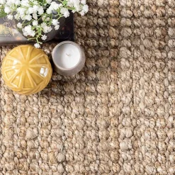 Kirklands Home Hand Woven Looped Natural Jute Area Rug, 9x13 Tan Sale