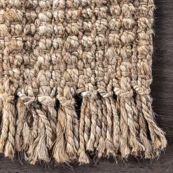 Kirklands Home Hand Woven Looped Natural Jute Area Rug, 9x13 Tan Sale