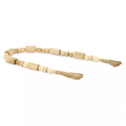 Decorative Accents>Kirklands Home Handcrafted Natural Wood Beaded Garland Tan