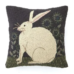 Easter Decorations>Kirklands Home Handhooked Bunny in a Field Throw Pillow