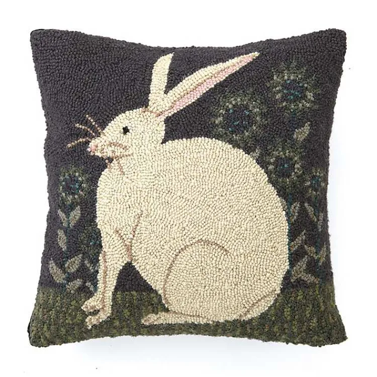 Easter Decorations>Kirklands Home Handhooked Bunny in a Field Throw Pillow