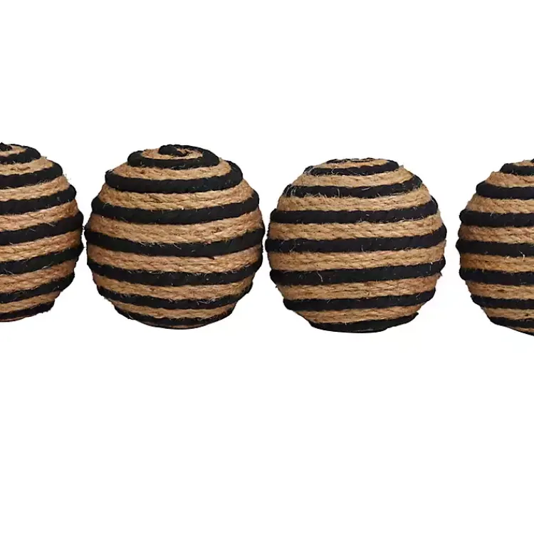 Bowl Filler>Kirklands Home Handmade Black Stripe Jute Rope Orbs, Set of 4