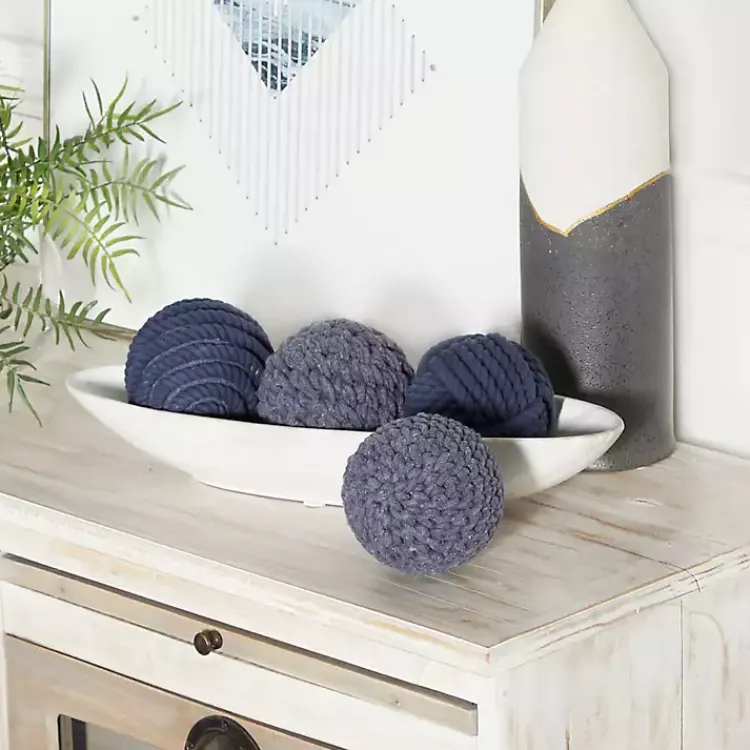 Bowl Filler>Kirklands Home Handmade Navy Jute Rope Orbs, Set of 4 Blue