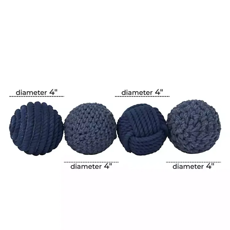 Bowl Filler>Kirklands Home Handmade Navy Jute Rope Orbs, Set of 4 Blue