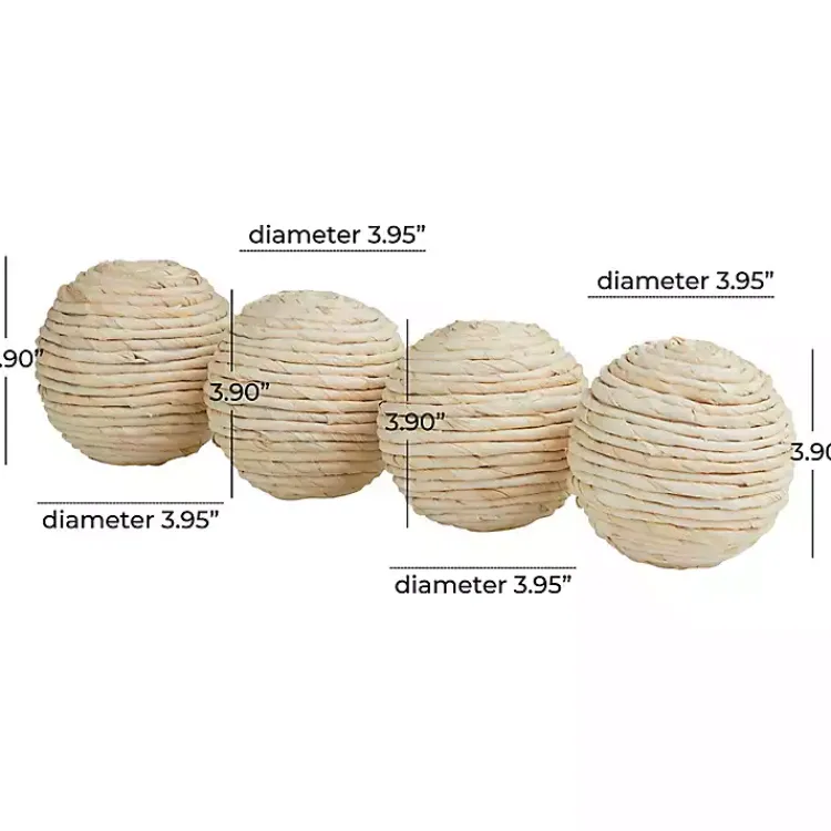 Bowl Filler>Kirklands Home Handmade Wrapped Jute Orbs, Set of 4 Tan