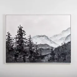 Kirklands Home Handpainted Mountain Scene Framed Art New