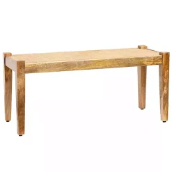 Kirklands Home Handwoven Rattan Cane and Mango Wood Bench Sale