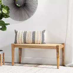 Kirklands Home Handwoven Rattan Cane and Mango Wood Bench Sale