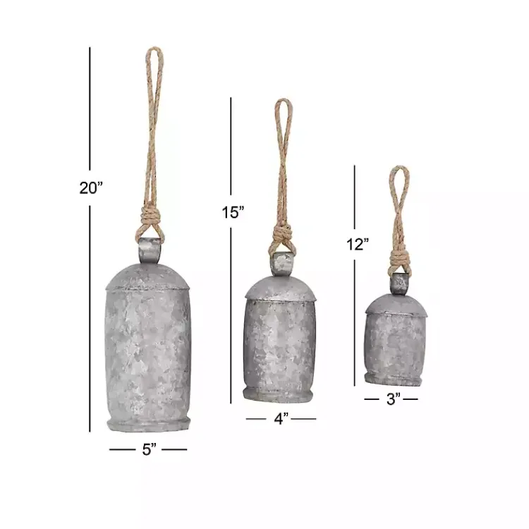 Decorative Accents>Kirklands Home Hanging Decorative Bells, Set of 3 Silver