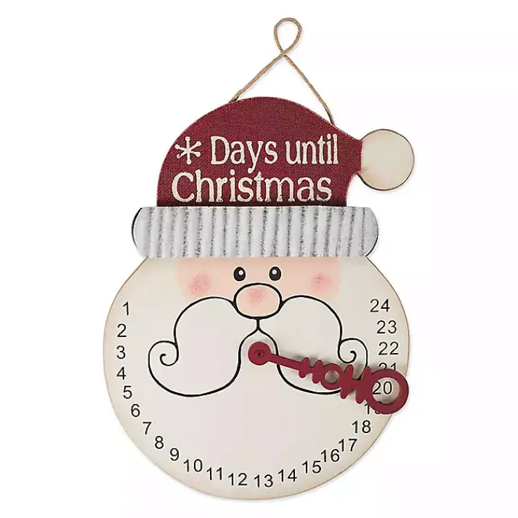 Christmas Art & Wall Decor>Kirklands Home Hanging Santa Claus Advent Calendar White