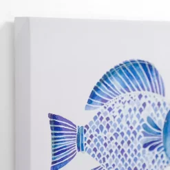 Kirklands Home Happy Blue Fish Canvas Art Prints, Set of 2 Clearance