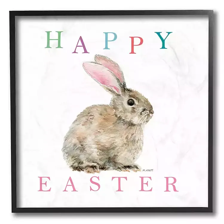 Easter Decorations>Kirklands Home Happy Easter Bunny Rabbit Framed Art