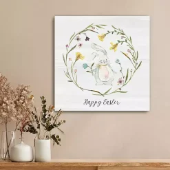 Easter Decorations>Kirklands Home Happy Easter Bunny Wreath Canvas Art Print