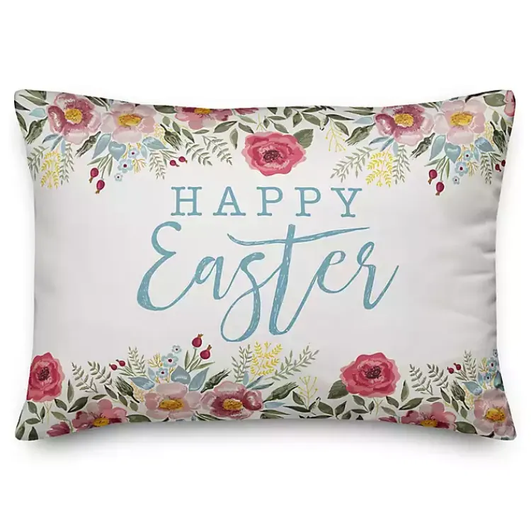 Easter Decorations>Kirklands Home Happy Easter Floral Border Accent Pillow Multi