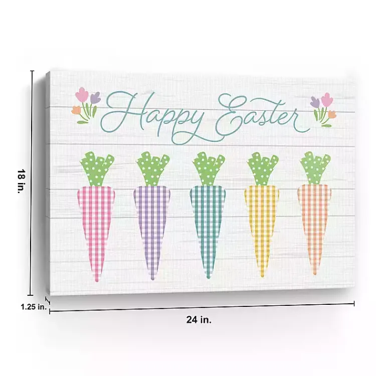 Easter Decorations>Kirklands Home Happy Easter Plaid Carrots Canvas Art Print