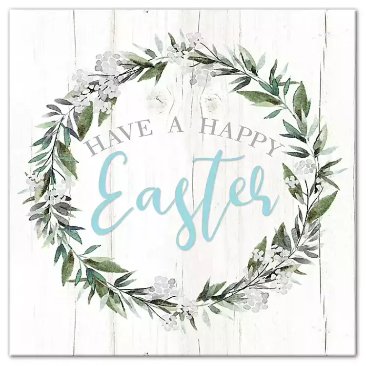 Easter Decorations>Kirklands Home Happy Easter Wreath Canvas Art Print