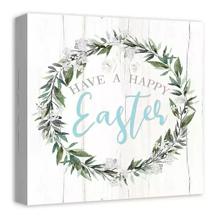 Easter Decorations>Kirklands Home Happy Easter Wreath Canvas Art Print