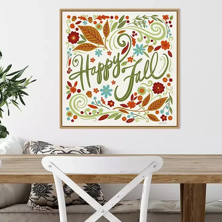 Fall>Kirklands Home Happy Fall Foliage Swirls Framed Wall Art