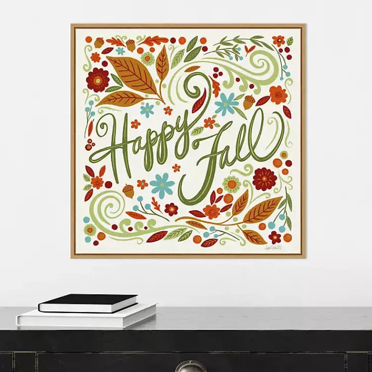 Fall>Kirklands Home Happy Fall Foliage Swirls Framed Wall Art
