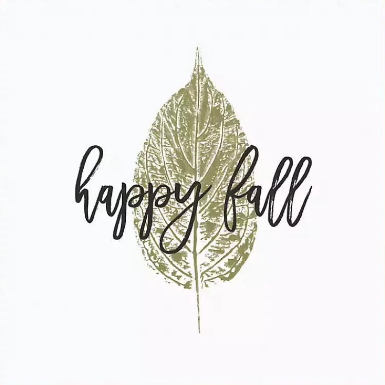 Fall>Kirklands Home Happy Fall Leaf Stamp Framed Canvas Art Print