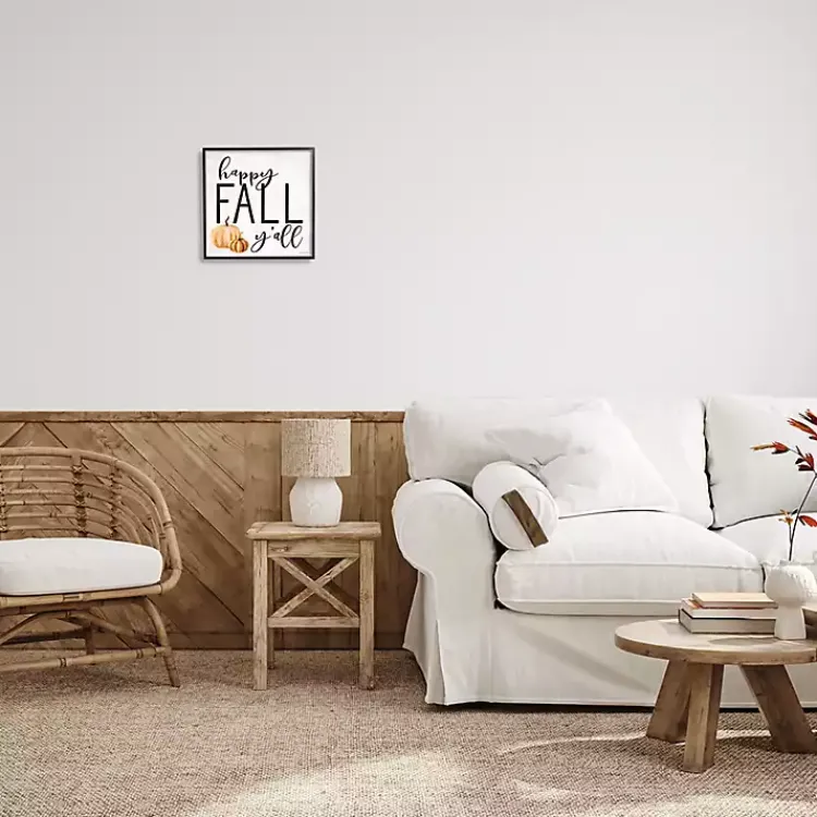 Fall>Kirklands Home Happy Fall Y'all Black Framed Wall Plaque