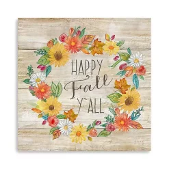 Fall>Kirklands Home Happy Fall Y'all Wreath Giclee Canvas Art Print