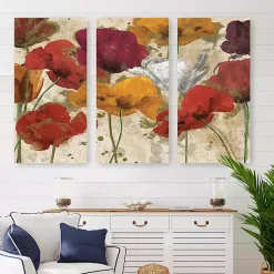 Kirklands Home Happy Flowers Canvas Art Prints, Set of 3 Multi Outlet