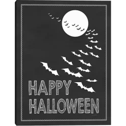 Halloween>Kirklands Home Happy Halloween Bats Canvas Art Print Black