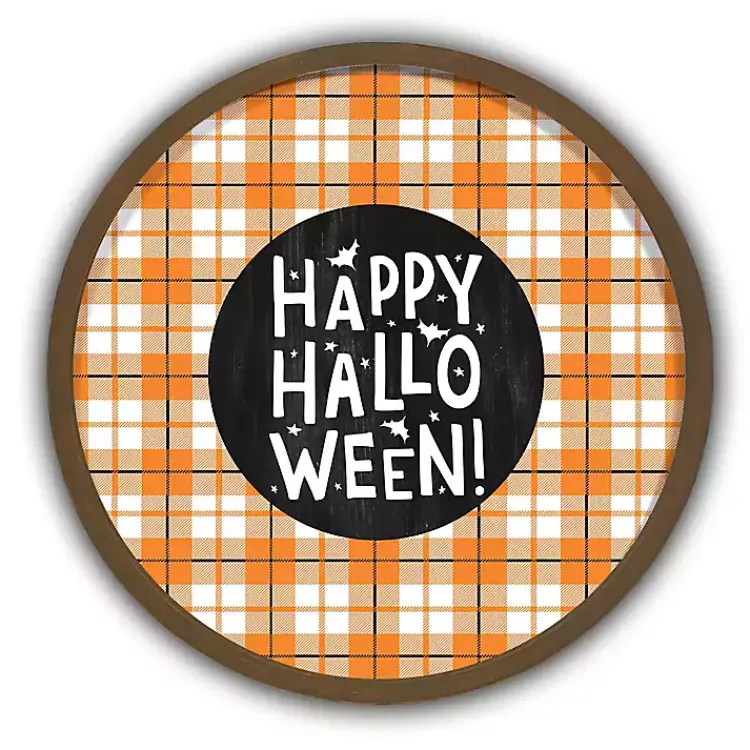 Halloween>Kirklands Home Happy Halloween Framed Canvas Art Print Brown