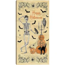 Halloween>Kirklands Home Happy Halloween Dapper Skeleton Canvas Art