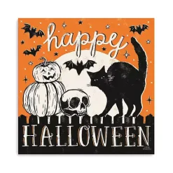 Halloween>Kirklands Home Happy Halloween Full Moon Cat Canvas Art Print