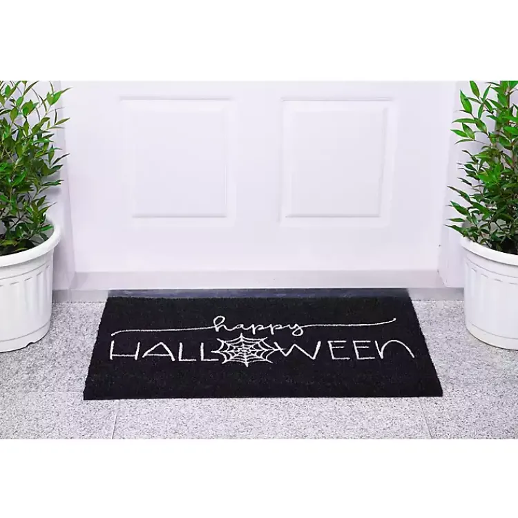Halloween>Kirklands Home Happy Halloween Spider Web Doormat