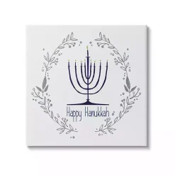 Hanukkah Decorations>Kirklands Home Happy Hanukkah Wreath Canvas Art Print