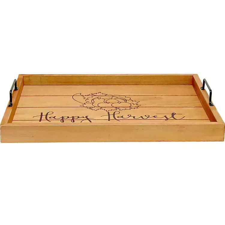 Fall>Kirklands Home Happy Harvest Wood Tray Tan