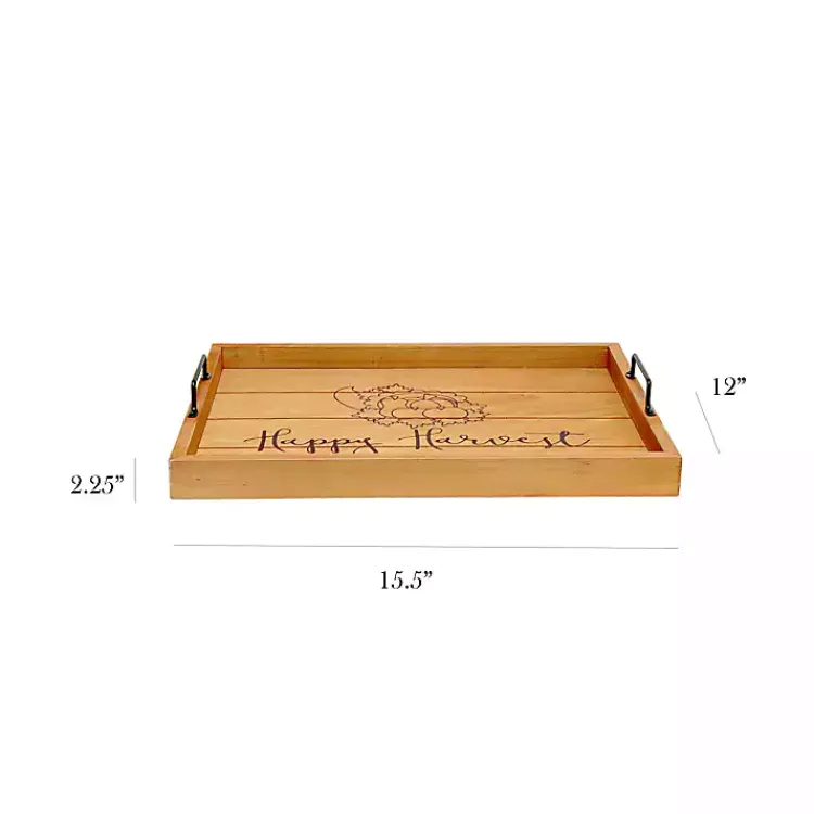 Fall>Kirklands Home Happy Harvest Wood Tray Tan