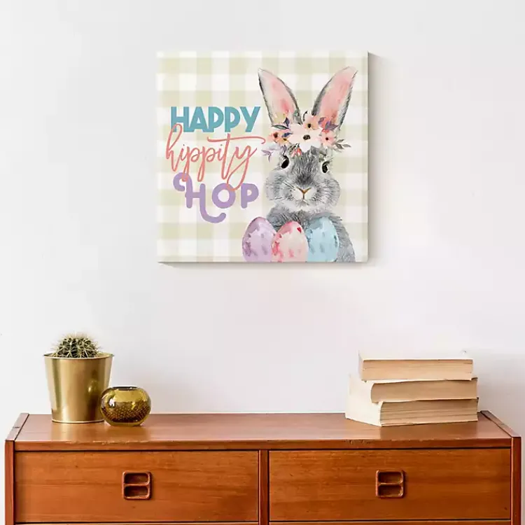 Easter Decorations>Kirklands Home Happy Hippity Hop Canvas Art Print Multi