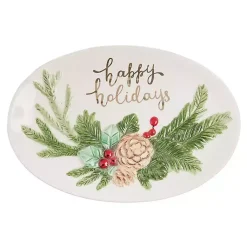 Kirklands Home Happy Holidays Oval Serving Platter with Spreader Online