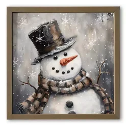 Christmas Art & Wall Decor>Kirklands Home Happy Painterly Snowman Framed Art Print