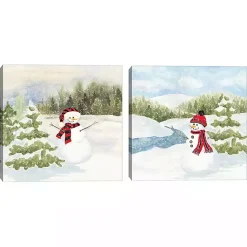 Christmas Art & Wall Decor>Kirklands Home Happy Snowman I & II Christmas Art Set Multi