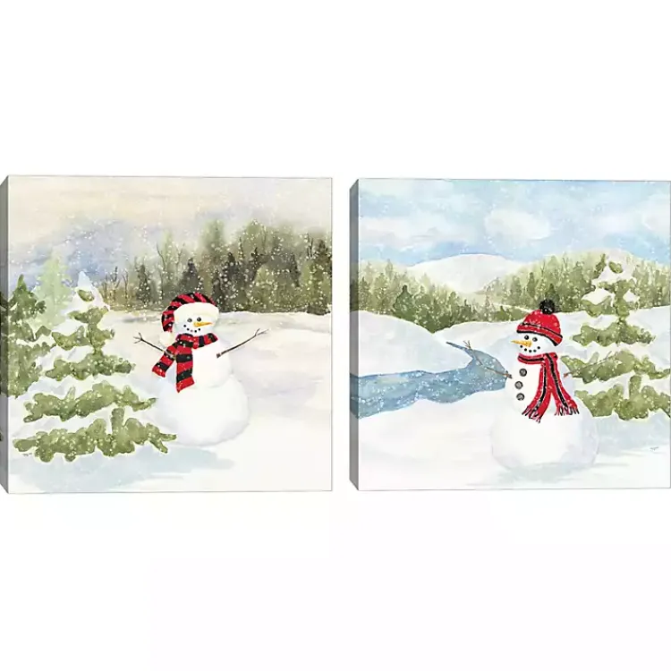 Christmas Art & Wall Decor>Kirklands Home Happy Snowman I & II Christmas Art Set Multi