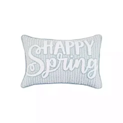 Easter Decorations>Kirklands Home Happy Spring Blue Striped Lumbar Pillow